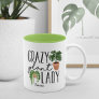Crazy Plant Lady | Funny Personalized Plant Lovers Two-Tone Coffee Mug