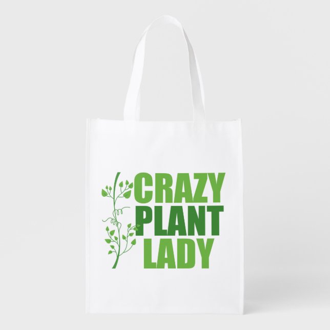 Crazy Plant Lady Grocery Bag (Front)
