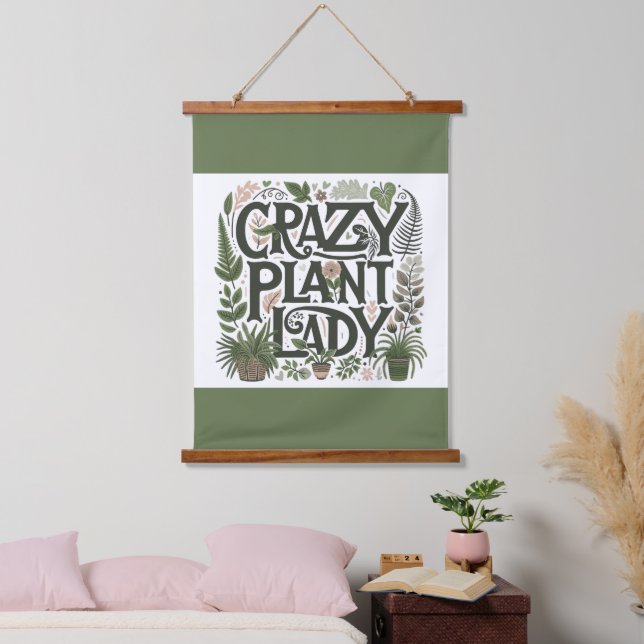 Crazy Plant Lady  Hanging Tapestry (Bedroom)