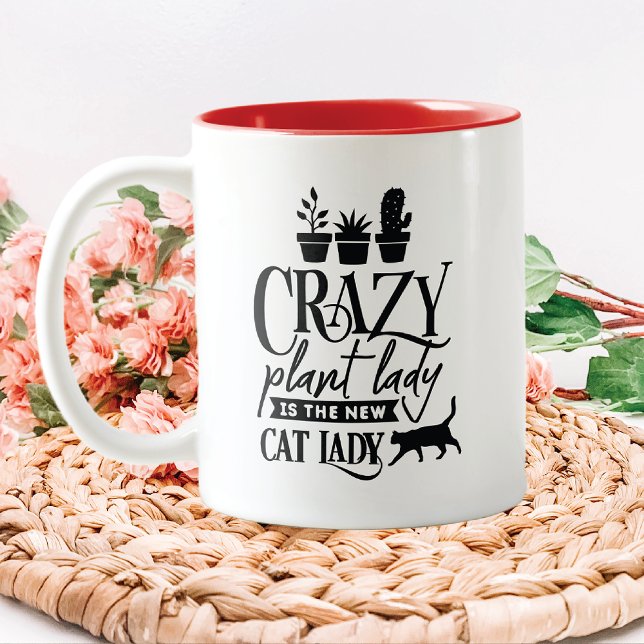 Crazy Plant Lady Is the New Cat Lady Two-Tone Coffee Mug (Creator Uploaded)