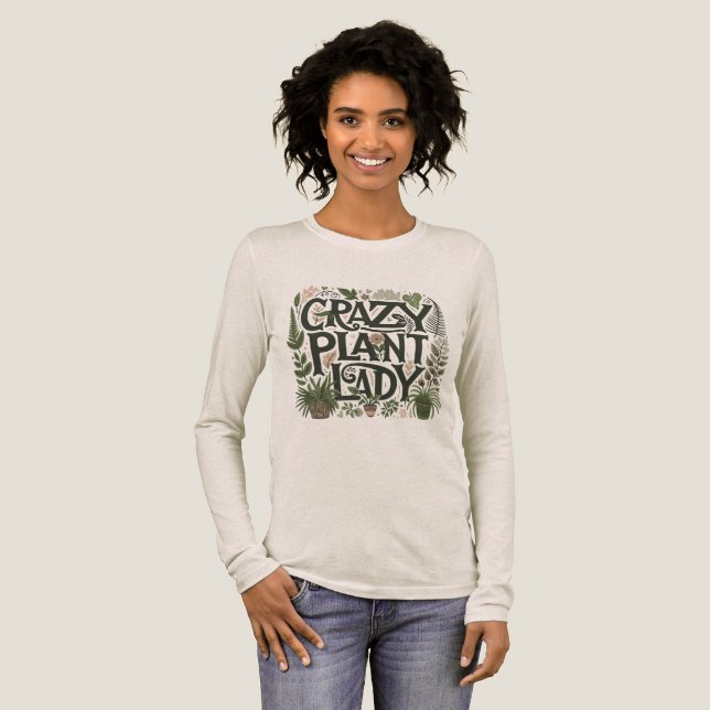 Crazy Plant Lady Plants Tee Tri Blend Shirt (Full Front)