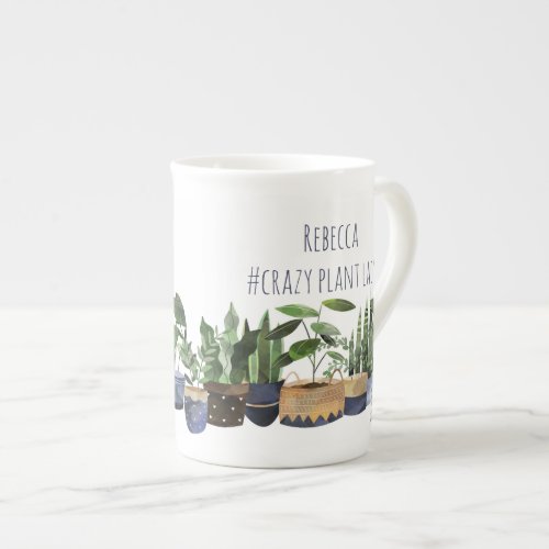 Crazy Plant Lady Pot Plant  Cactus  Bone China Mug