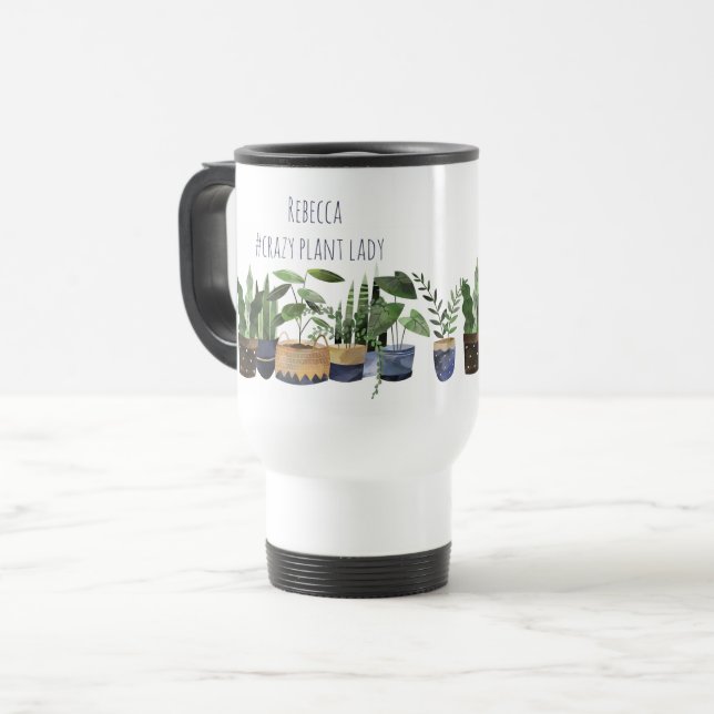 Crazy Plant Lady Pot Plant & Cactus  Bone Travel M Mug (Front Left)
