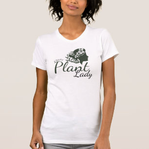 Crazy Plant Lady Silhouette Flowers and Butterfly T-Shirt