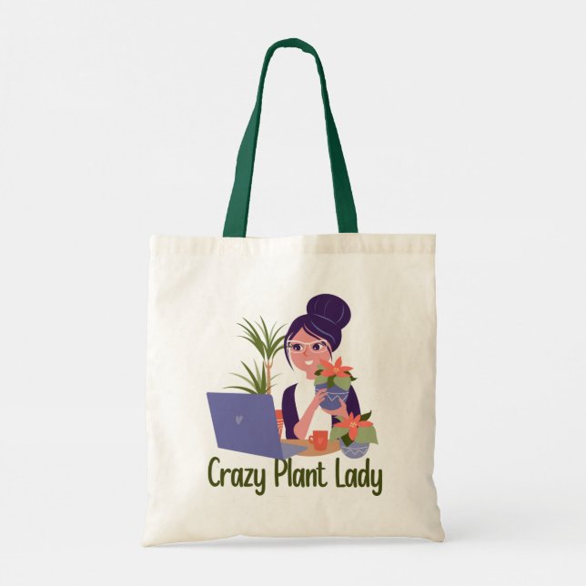 Crazy Plant Lady Tote Bag (Back)