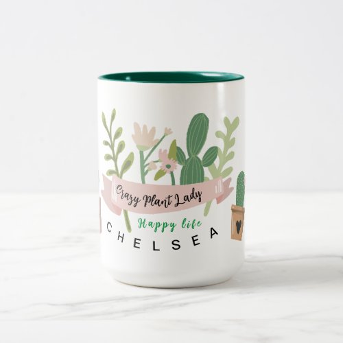 Crazy Plant Lady Two_Tone Coffee Mug