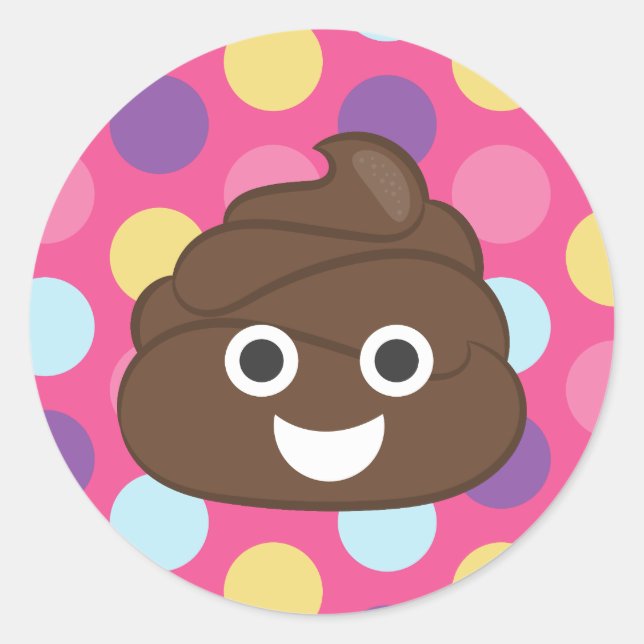 Crazy Polka Dot Poo Emoji Stickers (Front)