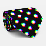 Crazy Polka Dots Custom Black Background Neck Tie