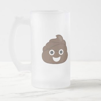 Crazy Poop Emoji Frosted Glass Beer Mug by MishMoshEmoji at Zazzle