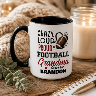 Crazy Proud Loud Football Grandma Mug