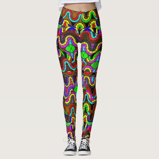 Crazy Psychedelic Pattern Womens Leggin Leggings | Zazzle