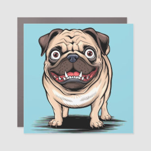 Crazy Psycho Bulldog Dog Design Magnet