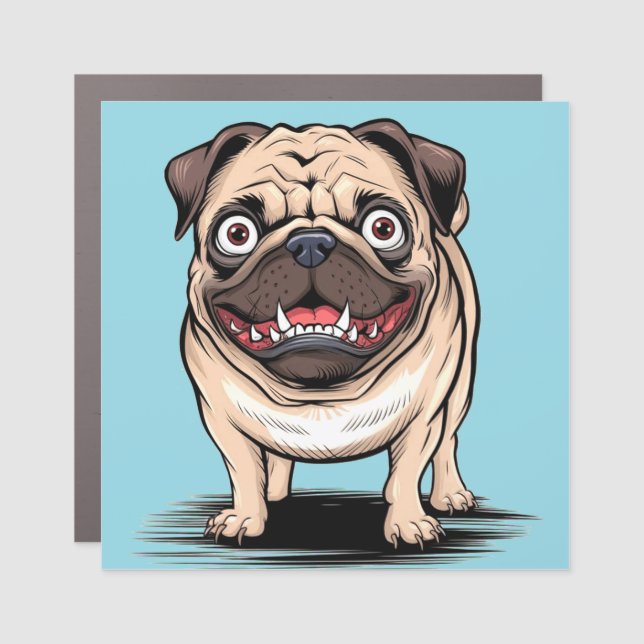 Crazy Psycho Bulldog Dog Design Magnet (Front)