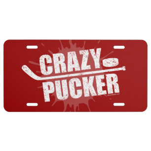 Crazy Pucker (Hockey) License Plate