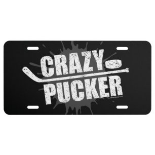 Crazy Pucker (Hockey) License Plate
