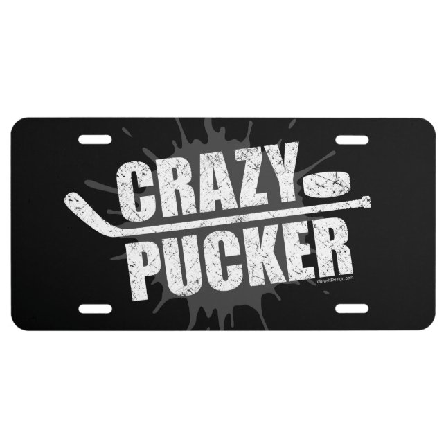 Crazy Pucker (Hockey) License Plate (Front)