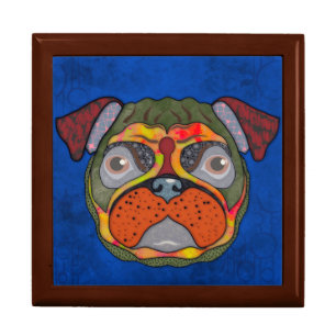 Crazy Pug dog face Gift Box