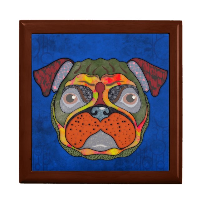 Crazy Pug dog face  Gift Box (Front)