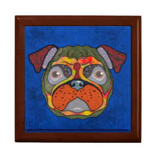 Crazy Pug dog face Gift Box
