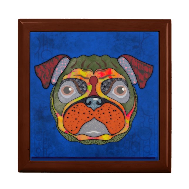 Crazy Pug dog face Gift Box (Front)