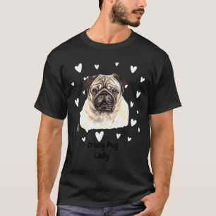 Crazy Pug Lady - Dogs Fitted Scoop 280 T-Shirt