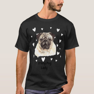 Crazy Pug Lady - Dogs Fitted Scoop 280 T-Shirt