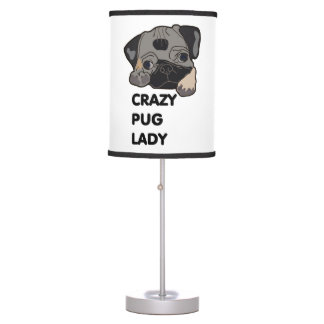 Crazy Pug Lady Table Lamp