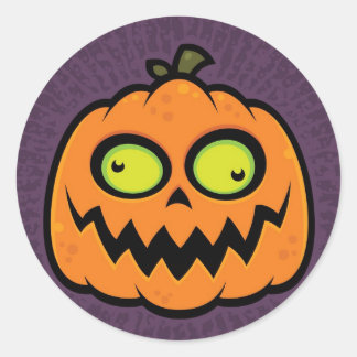 Crazy Pumpkin Classic Round Sticker