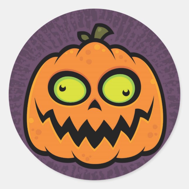 Crazy Pumpkin Classic Round Sticker (Front)