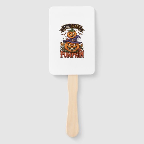 Crazy Pumpkin Halloween Witch Hat Bats Hand Fan