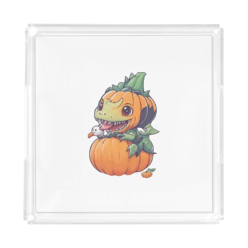 crazy pumpkin trying to eat spooky  acrylic tray