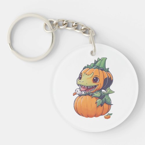 crazy pumpkin trying to eat spooky  keychain