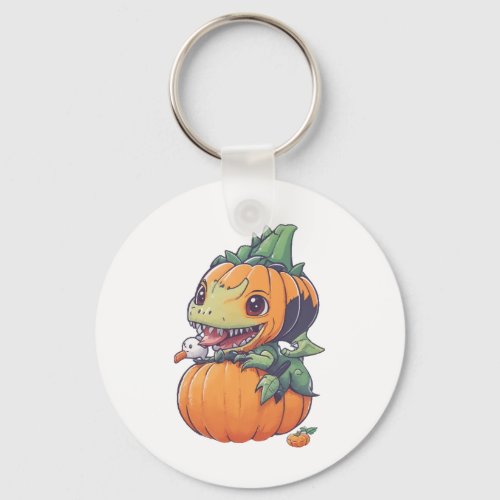 crazy pumpkin trying to eat spooky  keychain