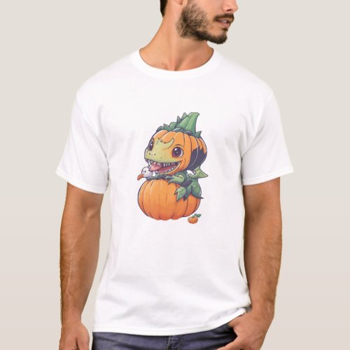 crazy pumpkin trying to eat spooky  T_Shirt
