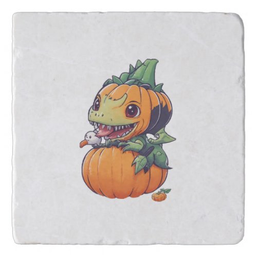 crazy pumpkin trying to eat spooky  trivet
