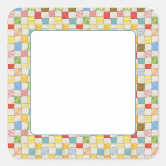 CRAZY QUILT 1.5" Square Matte Stickers (Front)