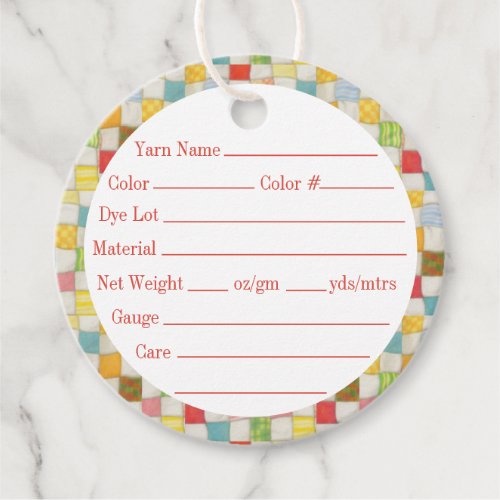 CRAZY QUILT 2 Round Yarn Tags