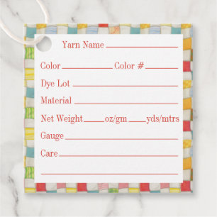 CRAZY QUILT 2" Square Yarn Tags