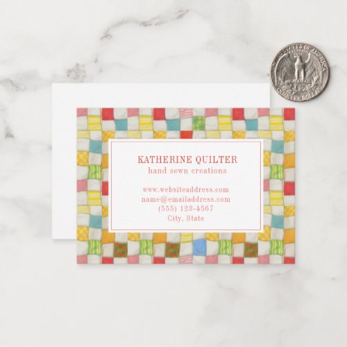 CRAZY QUILT 35x25 Business Card _ Horizontal