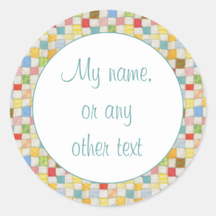 CRAZY QUILT 3" Round Matte Stickers