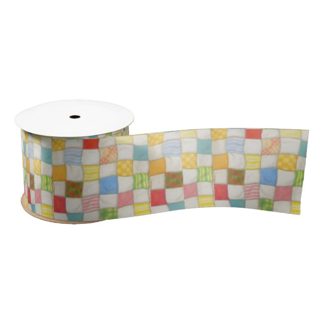 CRAZY QUILT 3" Wide Satin Ribbon (Spool)