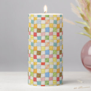 CRAZY QUILT 3x6 Pillar Candle