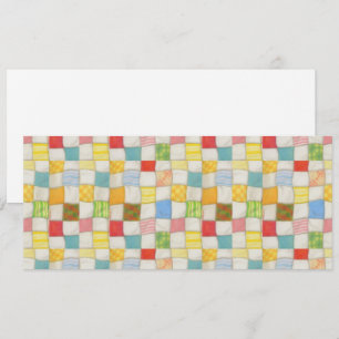 CRAZY QUILT 4x9.25 Flat Card / Horizontal