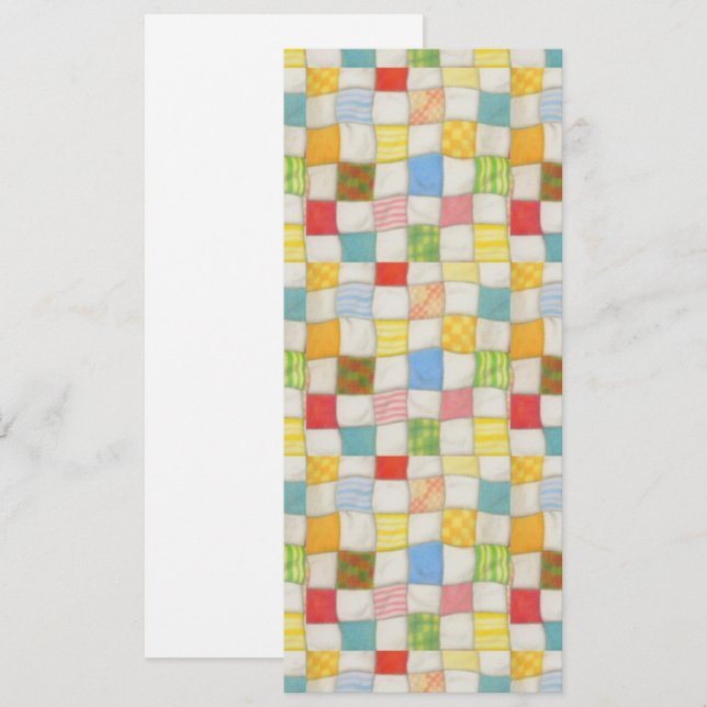 CRAZY QUILT 4x9.25 Flat Card / Vertical (Front/Back)