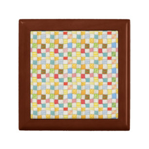 CRAZY QUILT 5" Wooden Keepsake Box