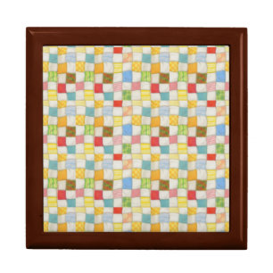 CRAZY QUILT 7" Wooden Keepsake Box