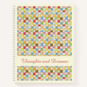 CRAZY QUILT 8.5x11 Notebook + Text Yellow