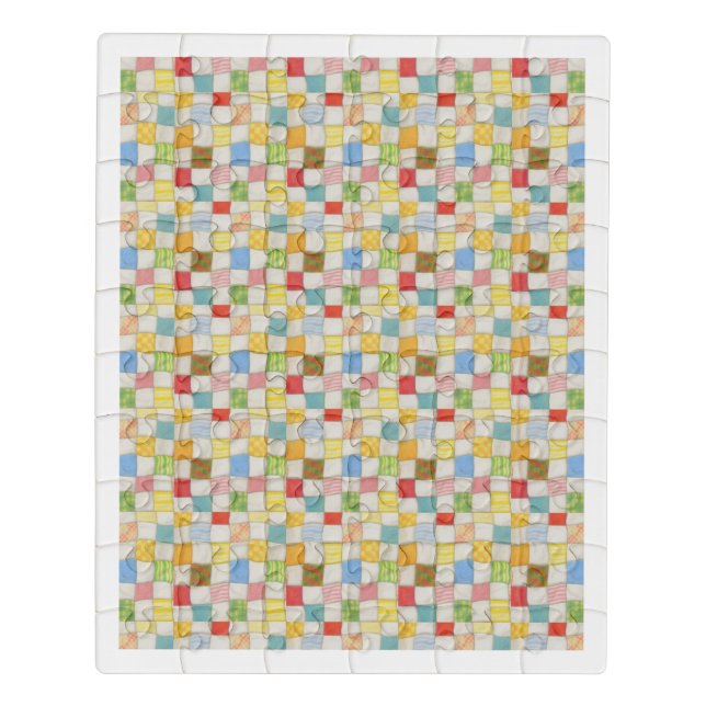 CRAZY QUILT 8x10 Acrylic Puzzle - White (Puzzle Vertical)