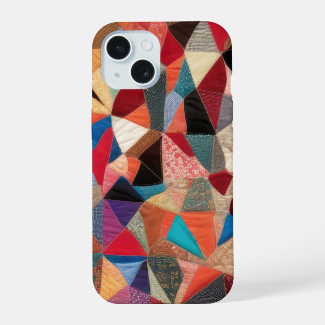 Crazy Quilt Abstract Pattern Iphone Case (Back)