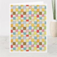 CRAZY QUILT Big Birthday Card / White